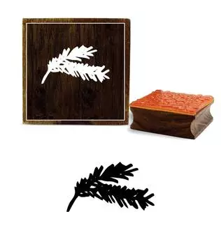 Printtoo Diary Card Рождественская елка Ветки с листьями Дизайн Деревянный резиновый штамп-2 x 2 2 x 2 Inches коричневый