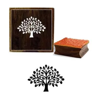 Printtoo Diary Card Tree Design Square Brown Wooden Rubber Stamp Print Block-2 x 2 2 x 2 Inches коричневый