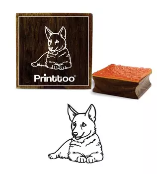 Printtoo Diary Cards Stamp Square Dog Pattern Деревянные резиновые штампы Scrap-booking-2 x 2 2 x 2 Inches коричневый