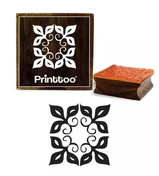 Printtoo Diary Cards Stamp Square Wooden Rubber Stamps Leaf Pattern Scrap-booking-2 x 2 2 x 2 Inches коричневый