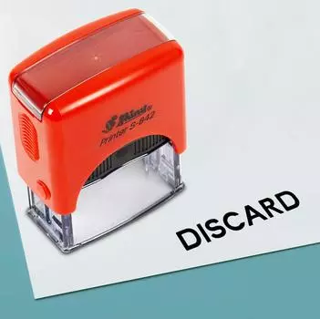Printtoo Discard Self Inking Rubber Stamp Pre, Inked Office Stamp, Канцелярские товары для домашнего офиса, 38 x 14 мм, 38 x 14 mm чёрный