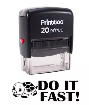 Printtoo DO IT FAST Self Inking Rubber Stamp Office Stationary Custom 14 mm x 38 mm (Approx) чёрный