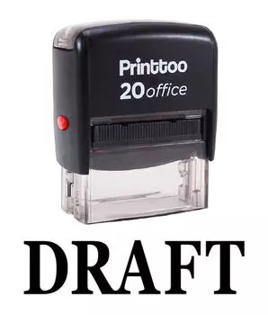 Printtoo DRAFT Self Inking Rubber Stamp Office Стационарный пользовательский штамп-черный 14 mm x 38 mm (Approx) красный