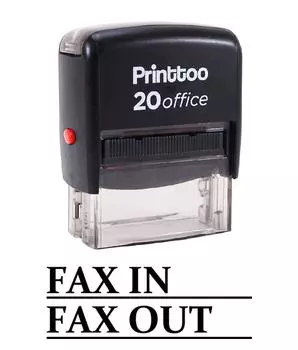 Printtoo FAX IN FAX OUT Самостоятельная печать резиновой печатью Офисные канцелярские товары на заказ 14 mm x 38 mm (Approx) чёрный