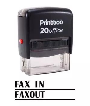 Printtoo FAX IN FAXOUT Self Inking Rubber Stamp Office Stationary Custom 14 mm x 38 mm (Approx) красный