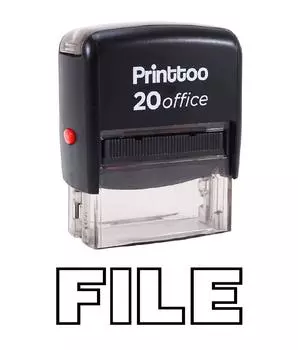 Printtoo FILE Self Inking Rubber Stamp Office Stationary Custom Stamp-Black 14 mm x 38 mm (Approx) чёрный