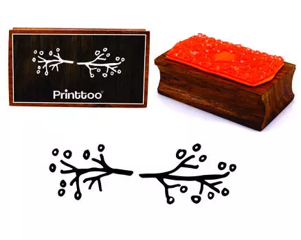 Printtoo Филиалы Границы Дизайн Прямоугольный Деревянный Блок Штампов 2.5 x 0.634 Inches коричневый