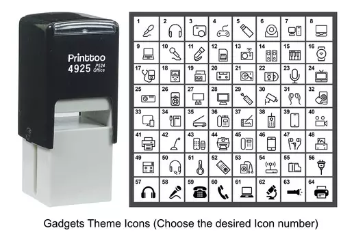 Printtoo Gadgets Theme Icons Rubber Stamp Self Inking Stamper 24 mm Approx 24 mm (Impressions-61) красный