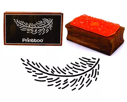 Printtoo Hand Draw Leaf Vine Design Прямоугольный деревянный резиновый блок штампов 2.5 x 0.634 Inches коричневый