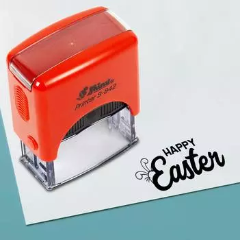 Printtoo Happy Easter Self Inking Rubber Stamp Pre, чернильный офисный штамп, канцелярские товары для домашнего офиса, 38 x 14 мм, 38 x 14 mm чёрный