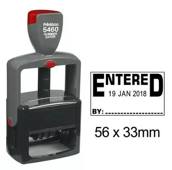 Printtoo Heavy Duty Dater Штамп с введенным текстом Самокрасящаяся резина с датой документа 56 mm x 33 mm.(Approx) чёрный