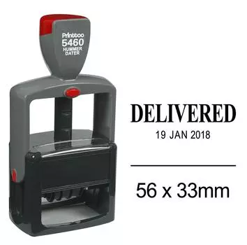 Printtoo Heavy Duty Dater Stamp с доставленным текстом Самокрасящаяся канцелярская бумага Date Rubber 56 mm x 33 mm.(Approx) чёрный