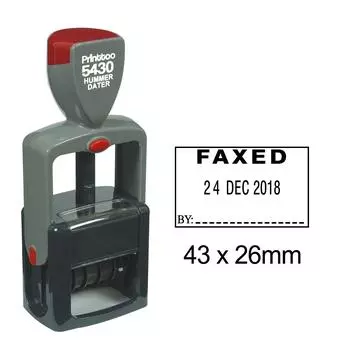 Printtoo Heavy Duty Dater Stamp с отправленными по факсу текстовыми канцелярскими канцелярскими резиновыми самописными чернилами 43 mm x 26 mm.(Approx) чёрный