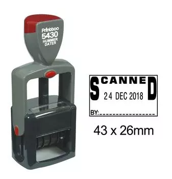 Printtoo Heavy Duty Dater Stamp с отсканированными текстовыми канцелярскими канцелярскими принадлежностями Самокрасящаяся резина с датой 43 mm x 26 mm.(Approx) чёрный