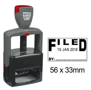 Printtoo Heavy Duty Dater Stamp с поданной текстом Самокрасящаяся резина с датой документа 56 mm x 33 mm.(Approx) чёрный