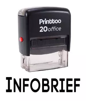 Printtoo INFOBRIEF Self Inking Rubber Stamp Office Stationary Custom 14 mm x 38 mm (Approx) чёрный