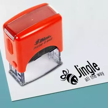 Printtoo Jingle All The Way Self Inking Rubber Stamp Pre,Inked Office Stamp, Home Office Business Stationery, 38 x 14 mm, 38 x 14 mm красный