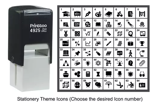 Printtoo Канцелярские иконки на тему резиновый штамп самоклеящийся штамп 24 мм Approx 20 mm - 24 mm (Impressions-35) синий