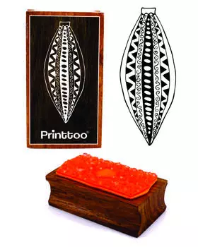 Printtoo Karanji Mold Design Прямоугольный деревянный блок резиновых штампов 2.5 x 0.634 Inches коричневый