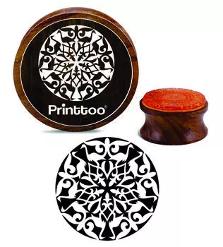 Printtoo Круглая деревянная резиновая печать Mandala Scrap-booking Craft Textile Stamps-2 2 Inch коричневый