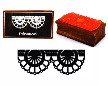 Printtoo Lace Ornate Border Design Прямоугольный деревянный резиновый блок штампов 2.5 x 0.634 Inches коричневый