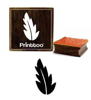 Printtoo Leaf Design Scrap-Booking Блок для печати Квадратный коричневый деревянный резиновый штамп-2 x 2 2 x 2 Inches коричневый