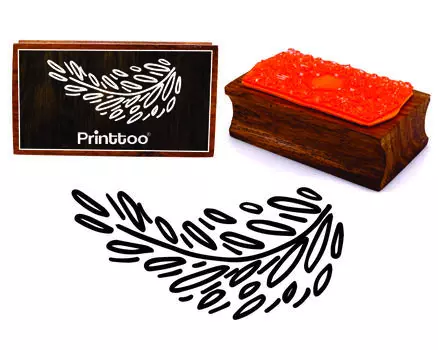 Printtoo Leaf Vine Clipart Прямоугольный деревянный блок резиновых штампов 2.5 x 0.634 Inches коричневый