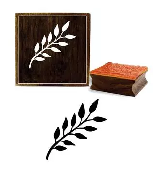 Printtoo Листья Дизайн Скрап-карта Печать Квадратный деревянный резиновый штамп Коричневый блок-2 x 2 2 x 2 Inches коричневый