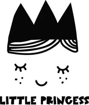 Printtoo Little Princess Text & Sleeping Face Design Square Wooden Rubber Stamp-2 x 2 2 x 2 Inches коричневый