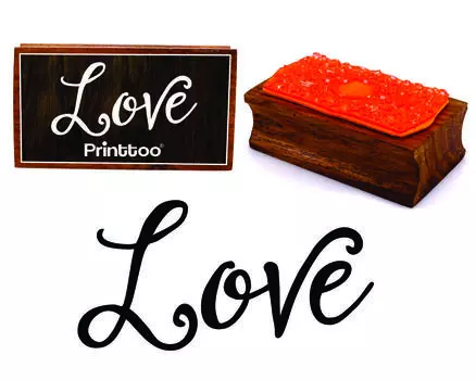 Printtoo Love Calligarphy Прямоугольный деревянный блок резиновых штампов 2.5 x 0.634 Inches коричневый