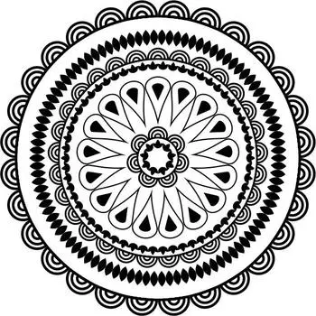 Printtoo Mandala Pattern Round Wooden Rubber Stamp Scrap-booking Craft Textile-2 2 Inch коричневый