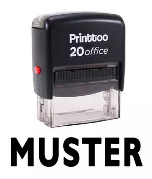 Printtoo MUSTER Self Inking Rubber Stamp Office Стационарные на заказ 14 mm x 38 mm (Approx) чёрный