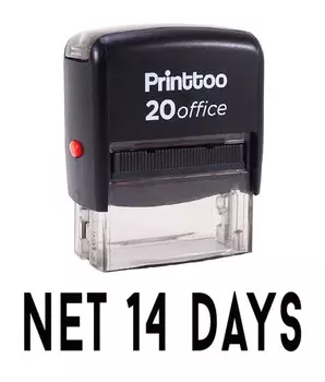 Printtoo NET 14 DAYS Self Inking Rubber Stamp Office Stationary Custom 14 mm x 38 mm (Approx) чёрный