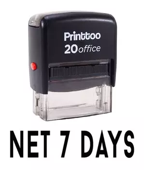 Printtoo NET 7 DAYS Self Inking Rubber Stamp Office Stationary Custom 14 mm x 38 mm (Approx) чёрный