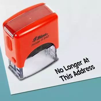 Printtoo No Longer At This Address Self Inking Rubber Stamp Pre,Inked Office Stamp, Канцелярские товары для домашнего офиса, 38 x 14 мм, 38 x 14 mm красный