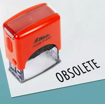 Printtoo Obsolete Self Inking Rubber Stamp Pre, Inked Office Stamp, Канцелярские товары для домашнего офиса, 38 x 14 мм, 38 x 14 mm чёрный