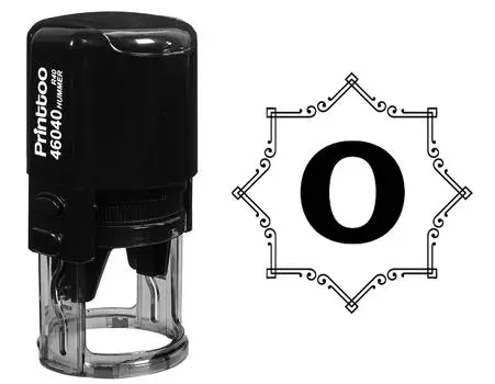Printtoo Octagon Celtic Swirl Frame Alphabet O Monogram Initial Self Inking Rubber Stamp Office 30 mm Diameter (Approx) синий