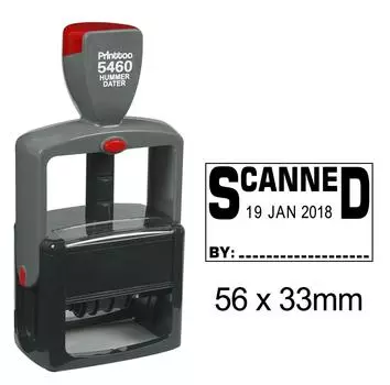 Printtoo Office Канцелярские товары Сверхмощная печать с отсканированной текстовой датой Самокрасящая резина 56 mm x 33 mm.(Approx) чёрный