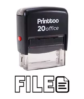 Printtoo Office Стационарная индивидуальная печать FILE Self Inking Rubber Stamp-Black 14 mm x 38 mm (Approx) чёрный