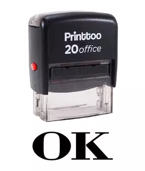 Printtoo Office Стационарная индивидуальная печать OK Самостоятельная резиновая печать-черный 14 mm x 38 mm (Approx) красный