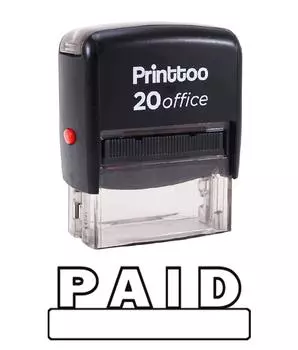 Printtoo Office Стационарная индивидуальная печать ОПЛАЧЕННАЯ Самостоятельная резиновая печать-черная 14 mm x 38 mm (Approx) чёрный