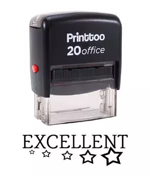 Printtoo Office Стационарная индивидуальная печать ОТЛИЧНАЯ самокрасящаяся резина 14 mm x 38 mm (Approx) чёрный