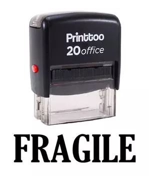 Printtoo Office Стационарная нестандартная печать FRAGILE Self Inking Rubber 14 mm x 38 mm (Approx) чёрный