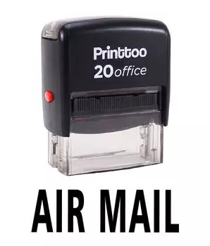 Printtoo Office Стационарная самостоятельная печать AIR MAIL Rubber Stamp Custom 14 mm x 38 mm (Approx) чёрный