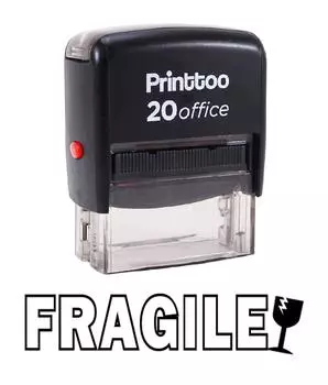 Printtoo Office Стационарные ХРУПКИЕ Самоклеющиеся резиновые штампы на заказ 14 mm x 38 mm (Approx) чёрный