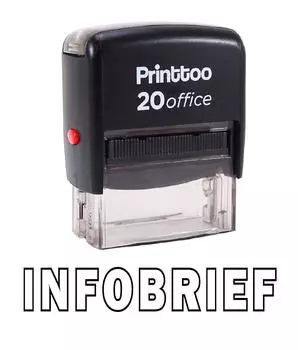 Printtoo Office Стационарный INFOBRIEF Самостоятельная резиновая печать на заказ 14 mm x 38 mm (Approx) чёрный