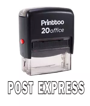 Printtoo Office Стационарный пользовательский штамп POST EXPRESS Self Inking Rubber 14 mm x 38 mm (Approx) чёрный