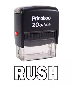 Printtoo Office Stationary RUSH Self Inking Rubber Stamp Custom Stamp-Black 14 mm x 38 mm (Approx) чёрный