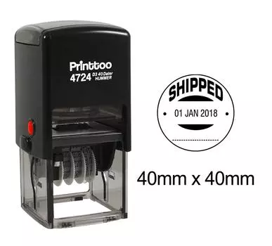 Printtoo Офисные канцелярские товары Круглый штемпель Датер с отправленной текстовой датой Самокрасящаяся резина 40 mm x 40 mm.(Approx) чёрный