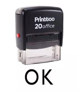 Printtoo OK Self Inking Rubber Stamp Office Stationary Custom Stamp-Black 14 mm x 38 mm (Approx) чёрный